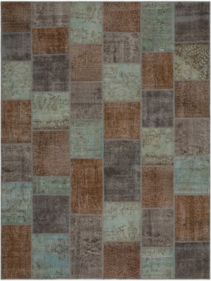 Hali.Net 274x365 cm Kahverengi Çok Renkli Karışık Bohem Yama Halı | Salon Yatak Odası Halısı | Hav Vermez | UNİQUE-21845