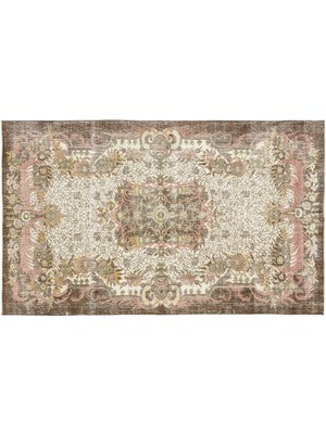 Hali.Net 173x295 cm Kahverengi Vintage El Dokuma Yün Halı | El Yapımı Doğal Yün Salon Halısı | Geleneksel Anadolu Hav Vermez | UNİQUE-10872