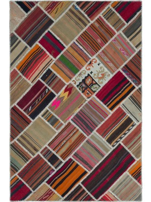 Atina Turuncu Eskitme Yün Modern Desenli Yün Hav Toz Vermez Leke Tutmayan Salon Yolluk Mutfak El Dokuma Halı