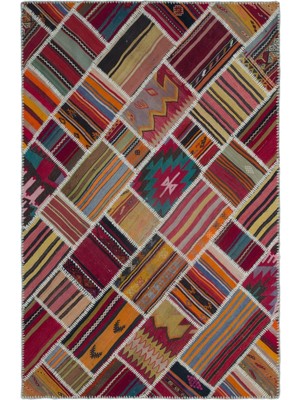 Atina Turkuaz Eskitme Yün Modern Desenli Yün Hav Toz Vermez Leke Tutmayan Salon Yolluk Mutfak El Dokuma Halı