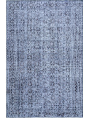 Iskece Turkuaz Eskitme Yün Modern Desenli Yün Hav Toz Vermez Leke Tutmayan Salon Yolluk Mutfak El Dokuma Halı