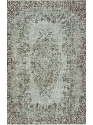 Atina Turkuaz Eskitme Yün Modern Desenli Yün Hav Toz Vermez Leke Tutmayan Salon Yolluk Mutfak El Dokuma Halı