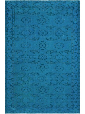 Hali.Net 174x264 cm Kırmızı Turkuaz Çiçek Geleneksel Geleneksel Halı | Salon Yatak Odası Halısı | Hav Vermez | UNİQUE-29035