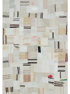 Girit Kırmızı Çizgili Yün Modern Desenli Yün Hav Toz Vermez Leke Tutmayan Salon Yolluk Mutfak El Dokuma Halı