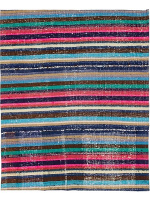 Teselya Bej Çizgili Yün Modern Desenli Yün Hav Toz Vermez Leke Tutmayan Salon Yolluk Mutfak El Dokuma Halı