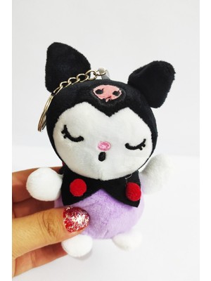 Peluş Kromii Anahtarlık -11 cm -Siyah-Lila - Oyuncak - Çanta Süsü - Doğum Günü Hediyesi-Yeniyıl Hed