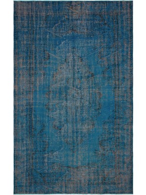 Bespoky 180x287 cm Gri Turkuaz Eskitme Vintage Soyut Halı | Salon Yatak Odası Halısı | UNİQUE-27740