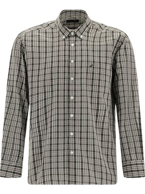 Abdullah Kiğılı Uzun Kol Regular Fit Düğmeli Yaka Ekose Pamuk Gömlek