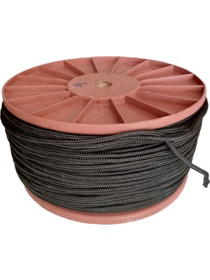 30 mt 6 mm Siyah Renk Polyester Içi Dolgulu Dağcılık Kamp Gemici Hamak Salıncak Iskota Ipi