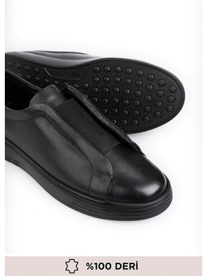 Hakiki Deri, Bağcıksız, Lastikli, Iç Dış Deri, Erkek Ayakkabı