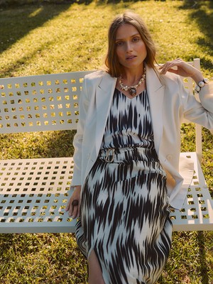 Lc Waikiki Yeni Sezon V Yaka Desenli Askili Bluz - S5NI58Z8