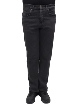 Hacker Fistan Store Erkek Füme Yüksek Bel Rahat Kesim Boru Paça Büyük Beden Jean Pantolon