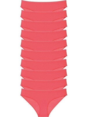 10 Adet Süper Eko Set Likralı Kadın Slip Külot Fuşya