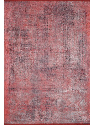 Hali.Net 80x150 cm Kırmızı Dijital Baskı Etnik Patchwork Halı | Mutfak Balkon Salon Halısı | Hav Vermez Hipoalerjenik | HALN-HLN1848