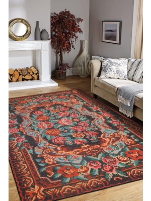 Hali.Net 150x150 cm Kırmızı Halı | Salon Yatak Odası Halısı | Hav Vermez Leke Tutmaz | FL52-KARE