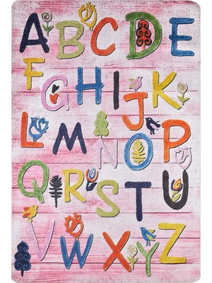 Kunming Figürlü Pembe Pamuk Kare Modern Desenli Pamuk Makinada Yıkanabilir Hav Toz Vermez Leke Tutmayan Kaymaz Taban Dijital Makine Baskı Salon Yolluk Mutfak Halı