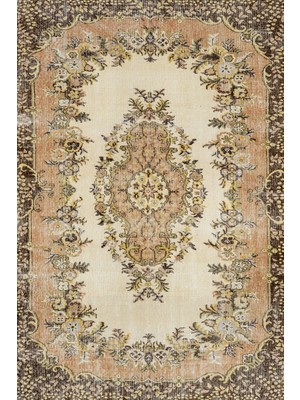 Hali.Net 80x150 cm Kahverengi Modern Etnik Vintage Halı | Mutfak Balkon Salon Halısı | Hav Vermez Leke Tutmaz | SRK_VİNTAGE-156