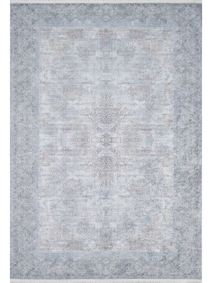 Hali.Net 80x150 cm Gri Dijital Baskı Etnik Patchwork Halı | Mutfak Balkon Salon Halısı | Hav Vermez Hipoalerjenik | HALN-HLN1785