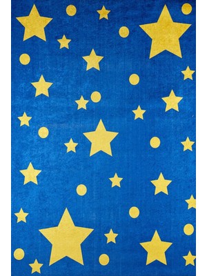 Hefei Figürlü Mavi Pamuk Kare Modern Desenli Pamuk Makinada Yıkanabilir Hav Toz Vermez Leke Tutmayan Kaymaz Taban Dijital Makine Baskı Salon Yolluk Mutfak Halı