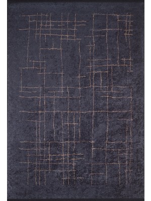 Hali.Net 80x150 cm Siyah Dijital Baskı Etnik Patchwork Halı | Mutfak Balkon Salon Halısı | Hav Vermez Hipoalerjenik | HALN-HLN1950