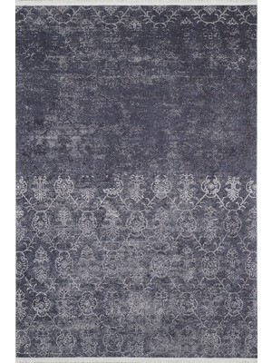 Kujawski Gri Göbekli Etnik Modern Desenli Makinada Yıkanabilir Hav Toz Vermez Leke Tutmayan Kaymaz Taban Dijital Makine Baskı Salon Yolluk Mutfak Halı