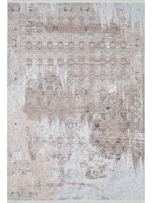 Hali.Net 80x150 cm Bej Krem Soyut Vintage Eskitme Halı | Salon Mutfak Halısı | Hav Vermez Hipoalerjenik | HALN-HLN1936