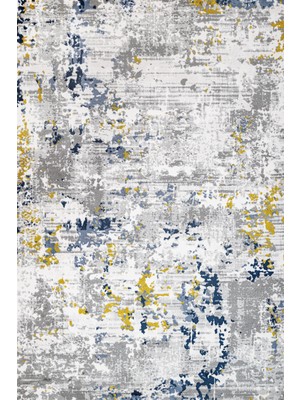 Hali.Net 80x150 cm Gri Beyaz Lekeli Modern Soyut Yıkanabilir Halı | Salon Mutfak Halısı | Leke Tutmaz Hipoalerjenik | CREA_LONDRA-11552