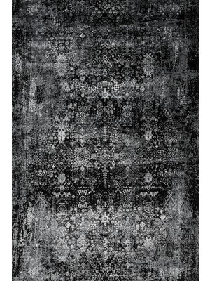  Eskitme Siyah Pamuk Kare Modern Desenli Pamuk Makinada Yıkanabilir Hav Toz Vermez Leke Tutmayan Kaymaz Taban Dijital Makine Baskı Salon Yolluk Mutfak Halı