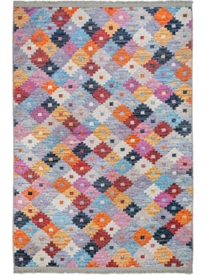 Hoorn Modern Pembe Pamuk Kare Modern Desenli Pamuk Makinada Yıkanabilir Hav Toz Vermez Leke Tutmayan Kaymaz Taban Dijital Makine Baskı Salon Yolluk Mutfak Halı