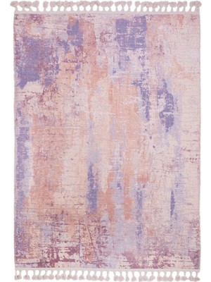 Hali.Net 120x120 cm Pembe Çok Renkli Soyut Modern Soyut Soyut Halı | Salon Yatak Odası Halısı | Hav Vermez Leke Tutmaz | MODERN-2010