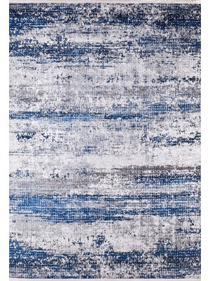 Magnitogorsk Mavi Modern Etnik Desenli Makinada Yıkanabilir Hav Toz Vermez Leke Tutmayan Kaymaz Taban Dijital Makine Baskı Salon Yolluk Mutfak Halı