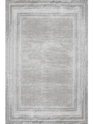 Gri Modern Etnik Desenli Pamuk Makinada Yıkanabilir Hav Toz Vermez Leke Tutmayan Kaymaz Taban Dijital Makine Baskı Salon Yolluk Mutfak Halı