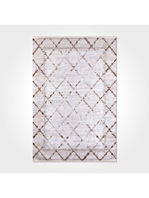 Bespoky 80x150 cm Krem İskandinav Yıkanabilir Halı | Mutfak Balkon Yatak Odası Halısı | Hav Vermez Leke Tutmaz Kaymaz | İSKANDİNAV-2034PC