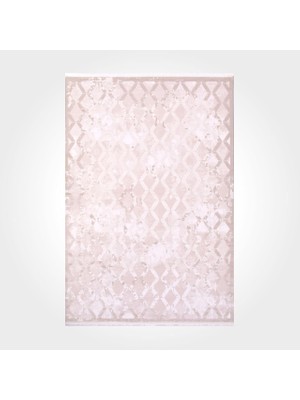 Bespoky 80x150 cm Krem Modern Etnik Yıkanabilir Halı | Mutfak Balkon Yatak Odası Halısı | Leke Tutmayan Kaymaz | CR-7558VT
