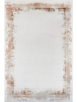 Bespoky 80x150 cm Turuncu Novastyle Etnik Modern Yıkanabilir Halı | Mutfak Balkon Yatak Odası Halısı | Leke Tutmayan Kaymaz | GM_NOVASTYLE-11639B