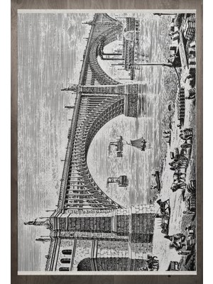 Bespoky 140x200 cm Gri Antique Modern Yıkanabilir Halı | Yatak Odası Çocuk Odası Halısı | Leke Tutmayan Kaymaz | F_ANTİQUE-2019