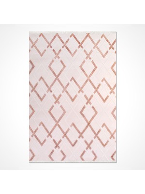 Yara Geometrik Krem Bambu Dikdörtgen Modern Desenli Akrilik Hav Vermeyen Leke Tutmayan Kolay Temizlenen Yumuşak Makine Salon Yolluk Mutfak Halı