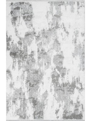 Alana Modern Gri Pamuk Kare Modern Desenli Akrilik Hav Vermeyen Leke Tutmayan Kolay Temizlenen Yumuşak Makine Salon Yolluk Mutfak Halı