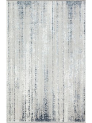 Bespoky 100x250 cm Mavi Etnik Modern Yolluk Yıkanabilir Halı | Mutfak Yolluk Koridor Halısı | Leke Tutmayan Kaymaz | 9711-MAVİ