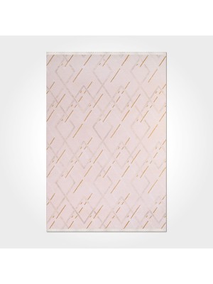 Michaela Geometrik Krem Bambu Kare Modern Desenli Akrilik Hav Vermeyen Leke Tutmayan Kolay Temizlenen Yumuşak Makine Salon Yolluk Mutfak Halı