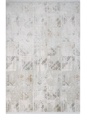 Sirka Geometrik Gri Akrilik Dikdörtgen Modern Desenli Akrilik Hav Vermeyen Leke Tutmayan Kolay Temizlenen Yumuşak Makine Salon Yolluk Mutfak Halı