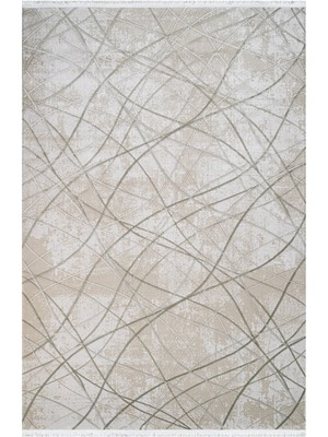 Evelyn Geometrik Gri Akrilik Dikdörtgen Modern Desenli Akrilik Hav Vermeyen Leke Tutmayan Kolay Temizlenen Yumuşak Makine Salon Yolluk Mutfak Halı