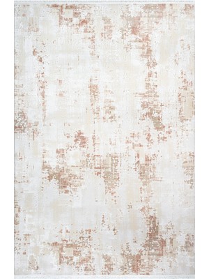 Liana Modern Krem Akrilik Kare Modern Desenli Akrilik Hav Vermeyen Leke Tutmayan Kolay Temizlenen Yumuşak Makine Salon Yolluk Mutfak Halı