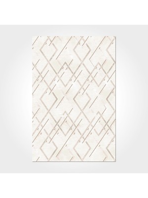 Bespoky 80x200 cm Krem Royal Modern Etnik Yolluk Yıkanabilir Halı | Balkon Halısı Mutfak Yolluk Koridor Halı | Leke Tutmayan Kaymaz | ROYAL-14961K