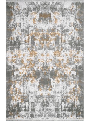 Kalani Modern Gri Pamuk Kare Modern Desenli Akrilik Hav Vermeyen Leke Tutmayan Kolay Temizlenen Yumuşak Makine Salon Yolluk Mutfak Halı