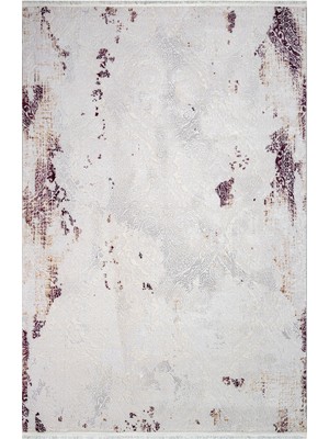 Madeleine Modern Krem Pamuk Kare Modern Desenli Akrilik Hav Vermeyen Leke Tutmayan Kolay Temizlenen Yumuşak Makine Salon Yolluk Mutfak Halı