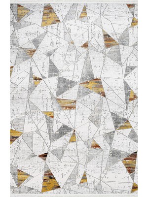 Bespoky 80x150 cm Gri Stone Modern Yıkanabilir Halı | Mutfak Balkon Yatak Odası Halısı | Leke Tutmayan Kaymaz | STONE-17169K