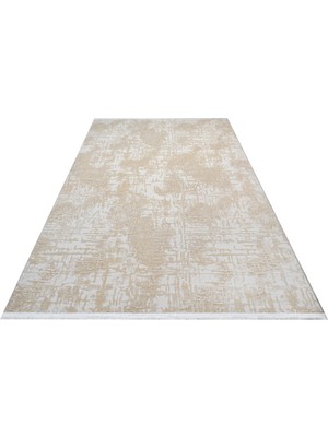 Millie Modern Krem Bambu Dikdörtgen Modern Desenli Akrilik Hav Vermeyen Leke Tutmayan Kolay Temizlenen Yumuşak Makine Salon Yolluk Mutfak Halı