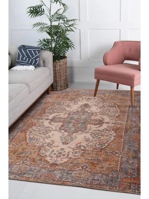 Bespoky 75x150 cm Krem Yıkanabilir Halı | Yatak Odası Mutfak Halısı | Leke Tutmayan, Kaymaz | FL27-DİKDÖRTGEN