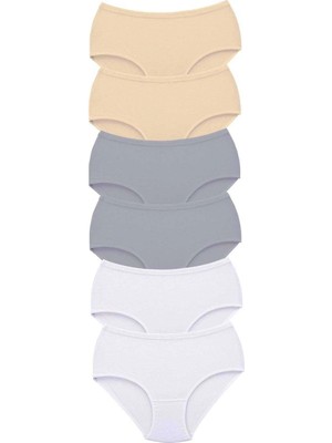 6 Adet Tutku Kadın Yüksek Bel Bato Kalın Lastik Külot S20